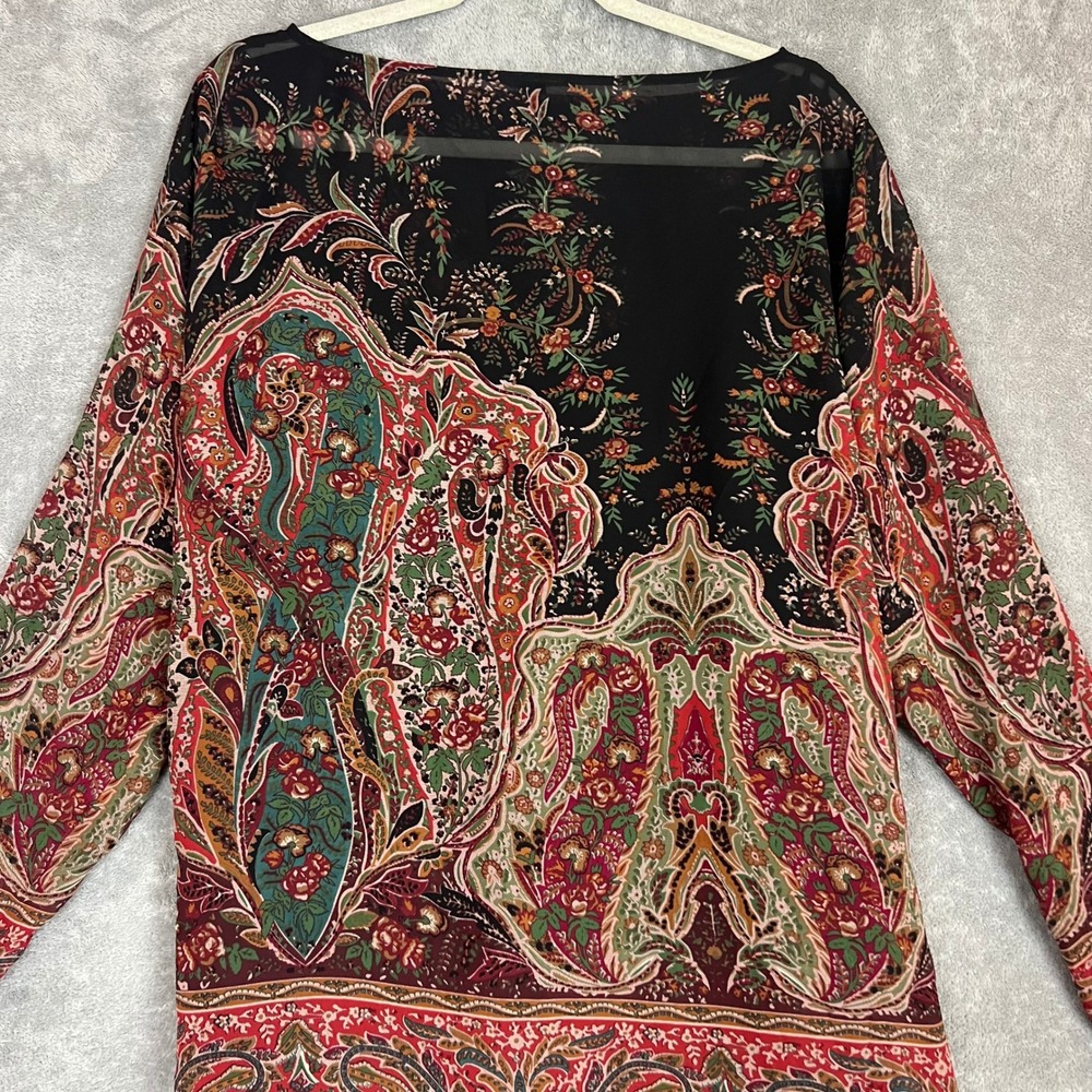 NWT Lauren Ralph Lauren Blouse Womens 1X Boat Neck Paisley Long Sleeve - Picture 9 of 9